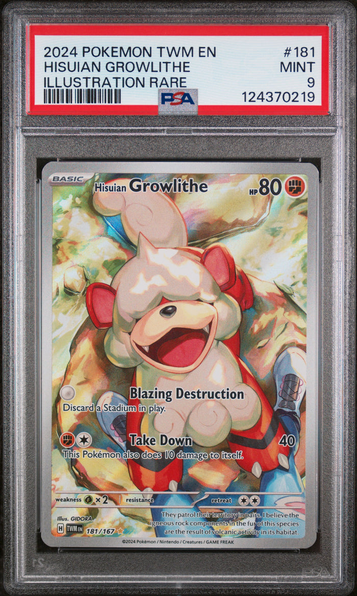 Hisuian Growlithe Illustration Rare Pokemon Twm En-Twilight Masquerade 181 NM PS