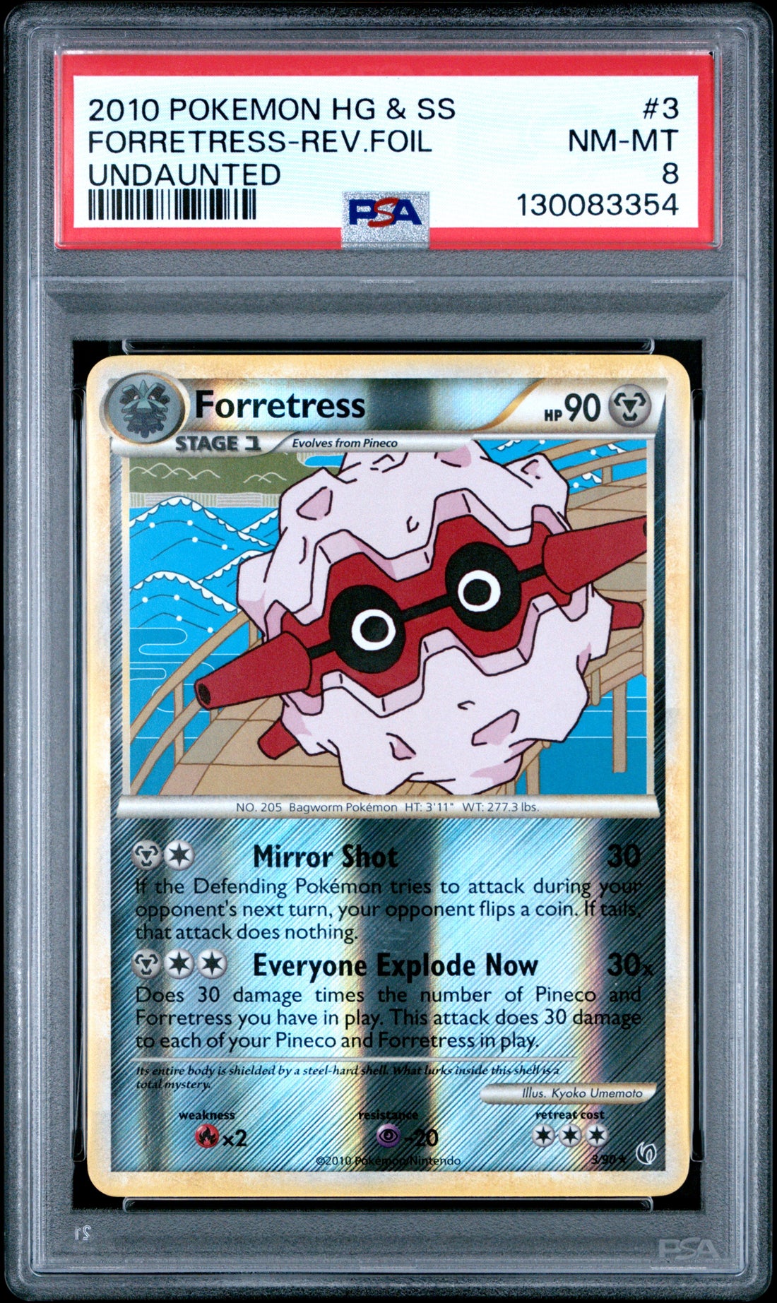 Forretress-Rev.Foil Undaunted Pokemon Heartgold & Soulsilver Undaunted 3 NM PSA