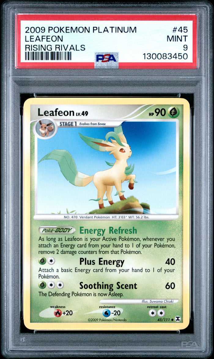 Leafeon Rising Rivals Pokemon Platinum Rising Rivals 45 NM PSA 9