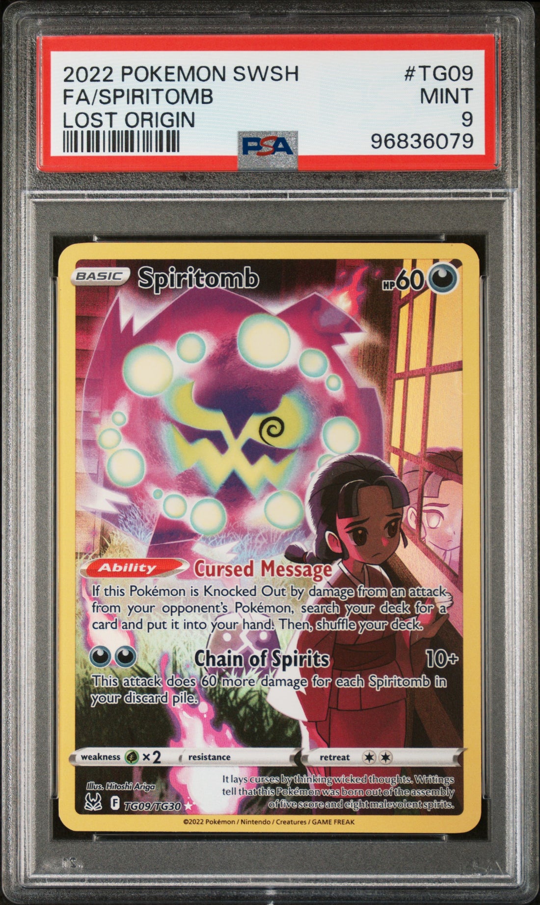 Fa/Spiritomb Lost Origin Pokemon Sword & Shield Lost Origin TG09 NM PSA 9