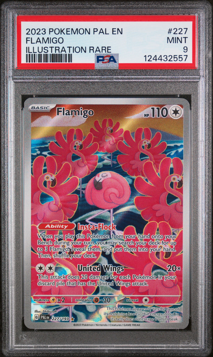 Flamigo Illustration Rare Pokemon Pal En-Paldea Evolved 227 NM PSA 9