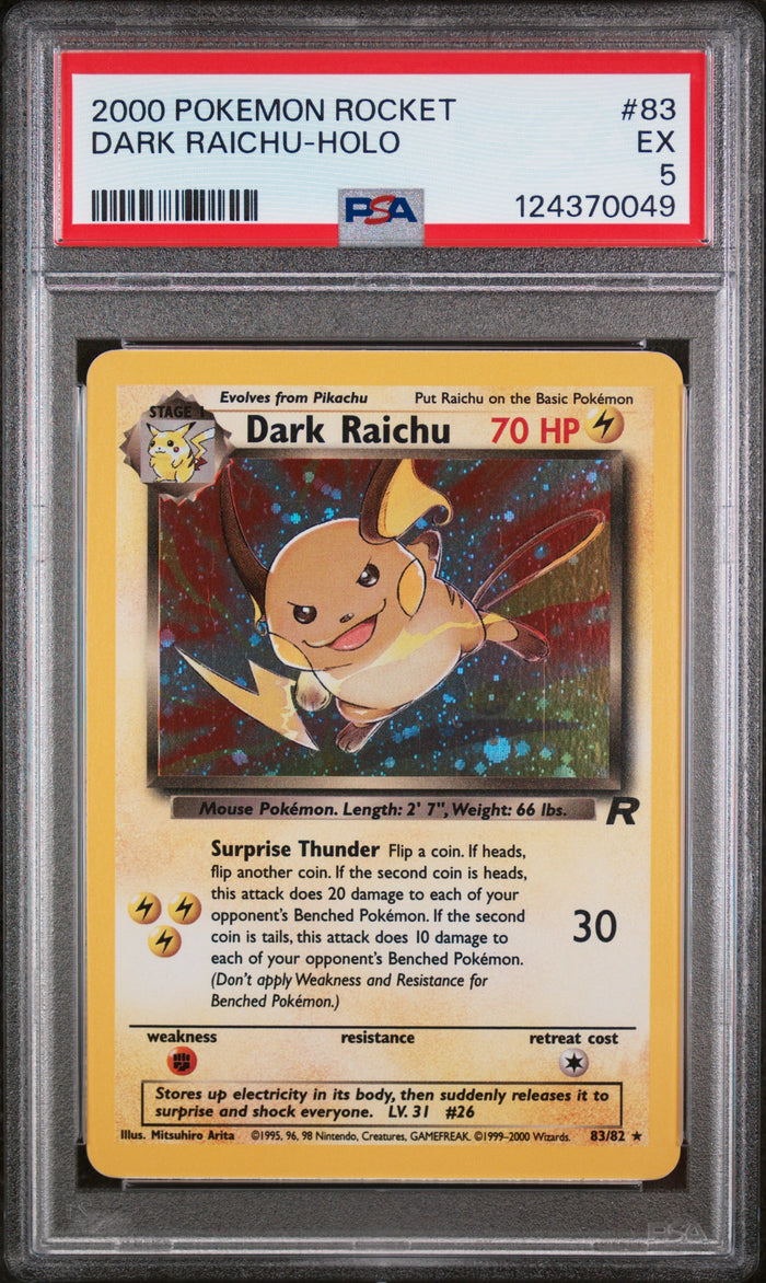 Dark Raichu-Holo Pokemon Rocket 83 NM PSA 5