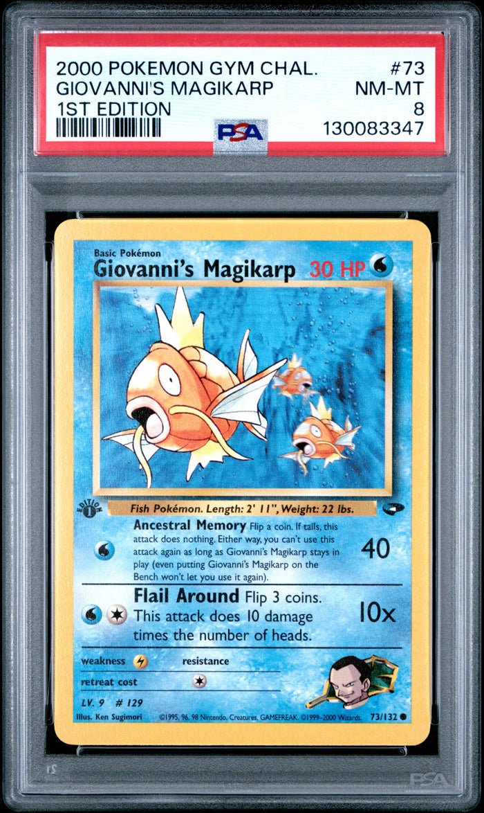 Giovanni'S Magikarp 1st Edition Pokemon Gym Challenge 73 NM PSA 8
