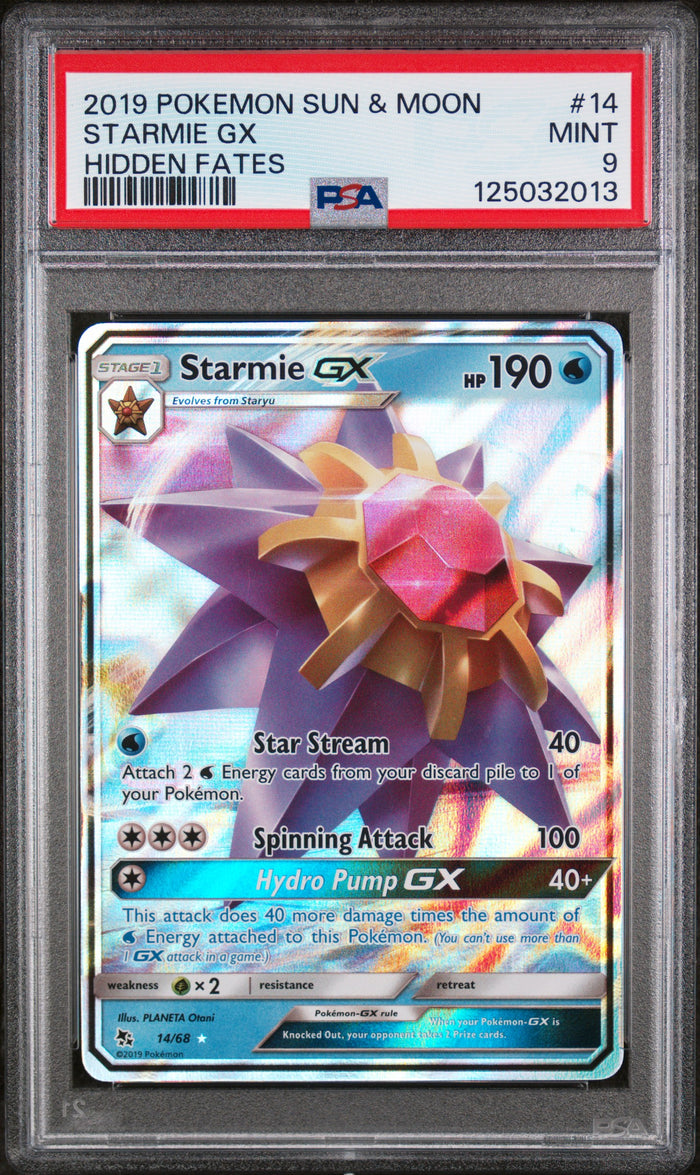 Starmie Gx Hidden Fates Pokemon Sun & Moon Hidden Fates 14 NM PSA 9