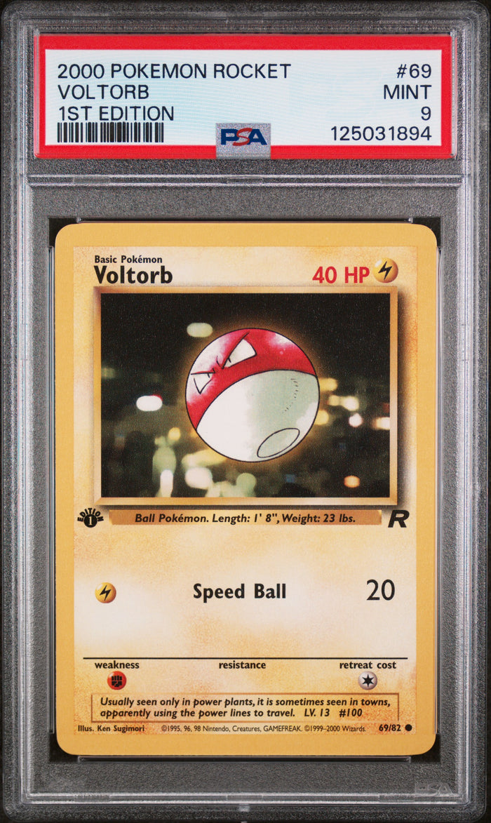 Voltorb 1st Edition Pokemon Rocket 69 NM PSA 9
