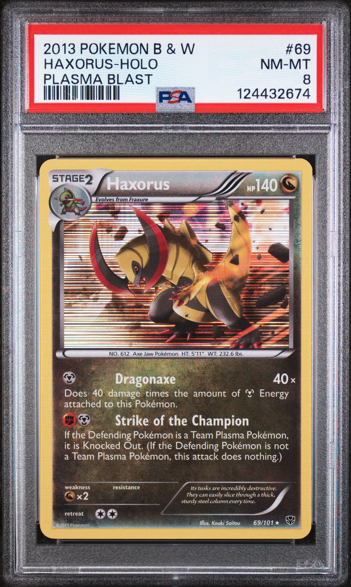 Haxorus-Holo Plasma Blast Pokemon Black & White Plasma Blast 69 NM PSA 8
