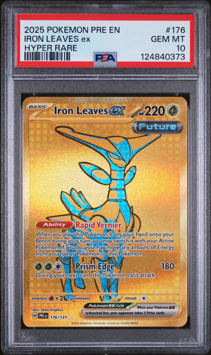 Iron Leaves Ex Hyper Rare Pokemon Pre En-Prismatic Evolutions 176 NM PSA 10