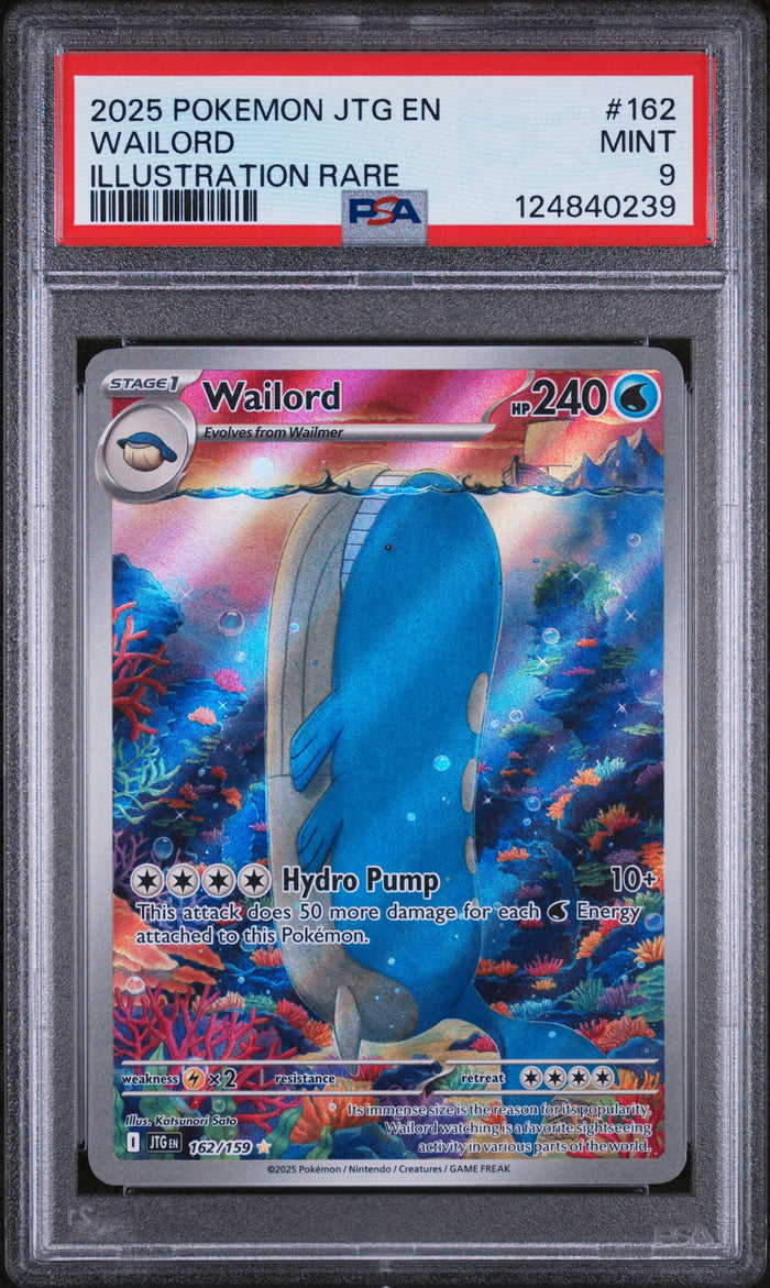 Wailord Illustration Rare Pokemon Jtg En-Journey Together 162 NM PSA 9