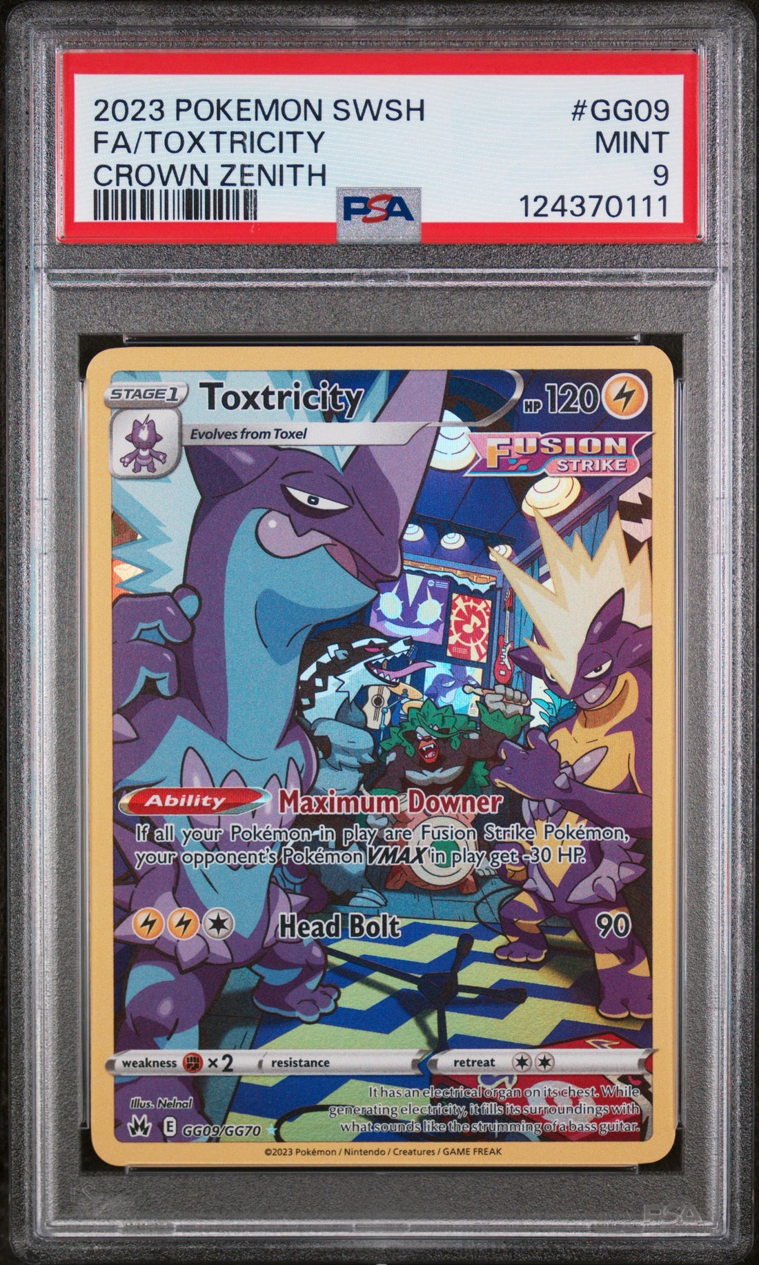 Fa/Toxtricity Crown Zenith Pokemon Sword And Shield Crown Zenith GG09 NM PSA 9