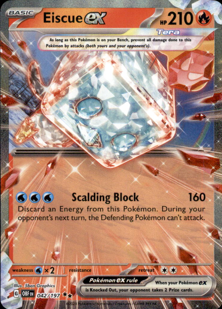 Eiscue ex Holo Double Rare SV03: Obsidian Flames 042/197 NM
