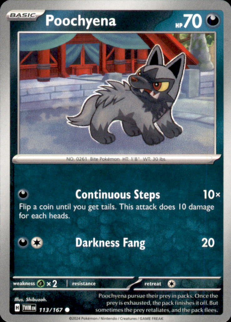 Poochyena Common SV06: Twilight Masquerade 113/167 NM