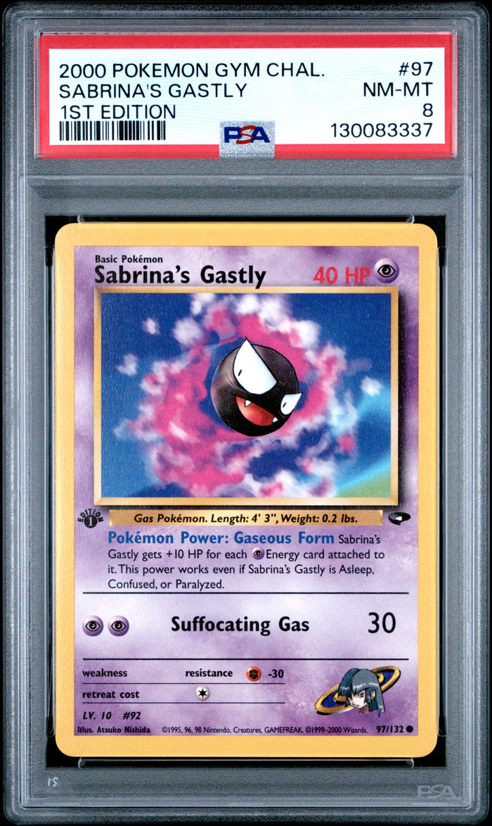 Sabrina'S Gastly 1st Edition Pokemon Gym Challenge 97 NM PSA 8