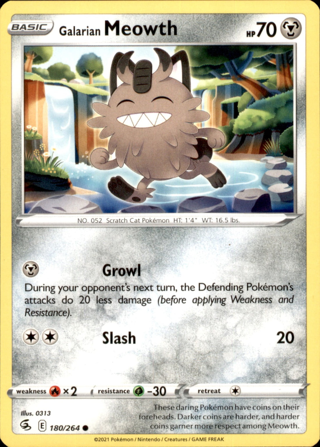 Galarian Meowth Common SWSH08: Fusion Strike 180/264 NM