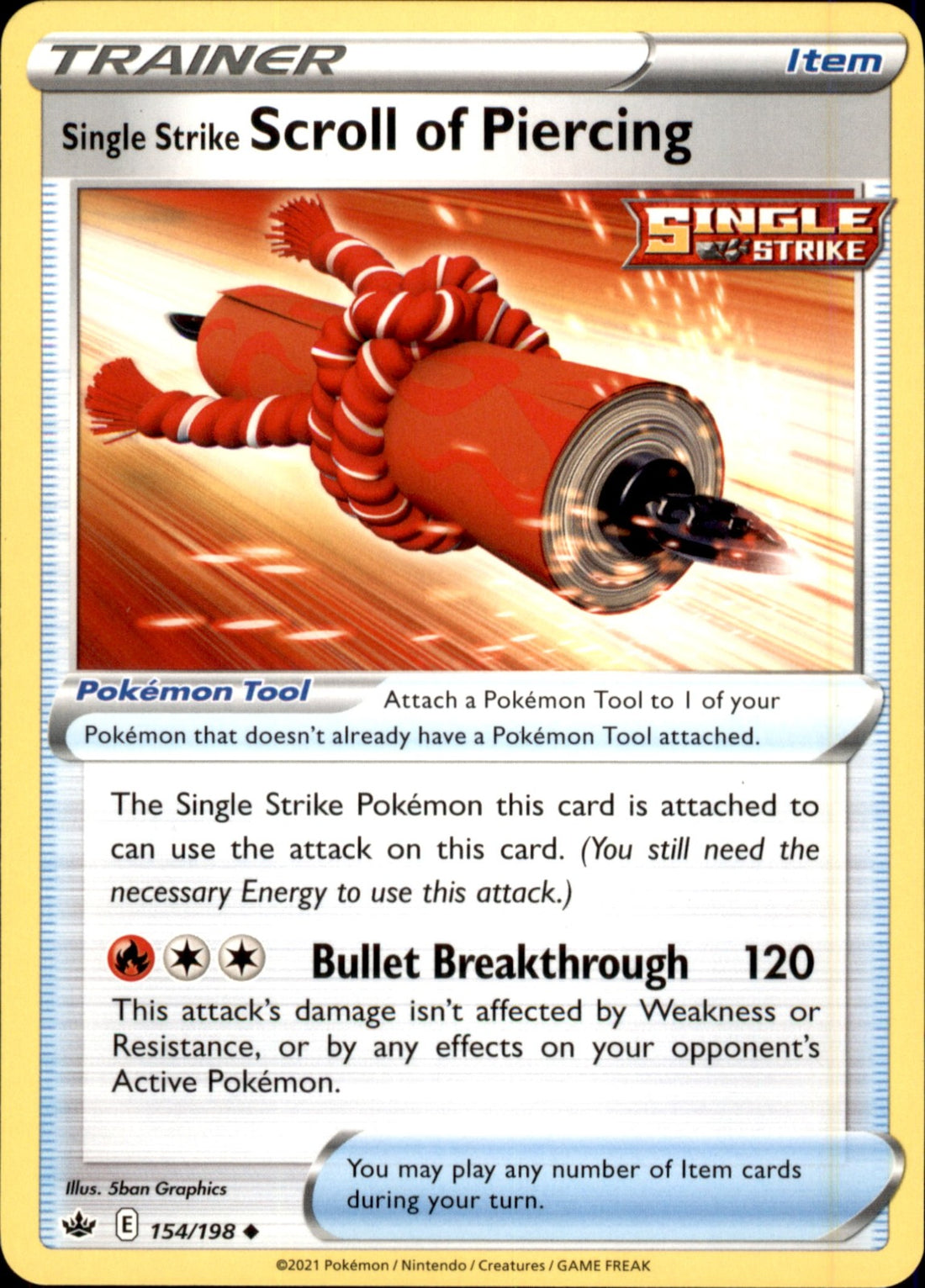 Single Strike Scroll of Piercing Uncommon SWSH06: Chilling Reign 154/198 NM