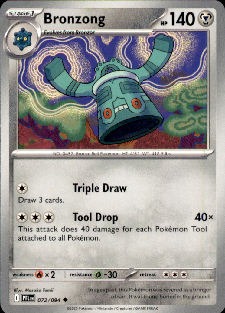 Bronzong Uncommon ME02: Phantasmal Flames 072/094 NM