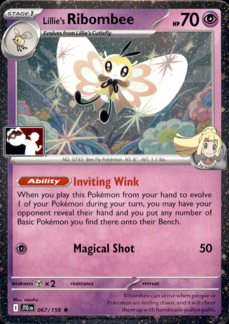 Lillie's Ribombee (Cosmos Holo) Holo Rare Prize Pack Series Cards 067/159 NM