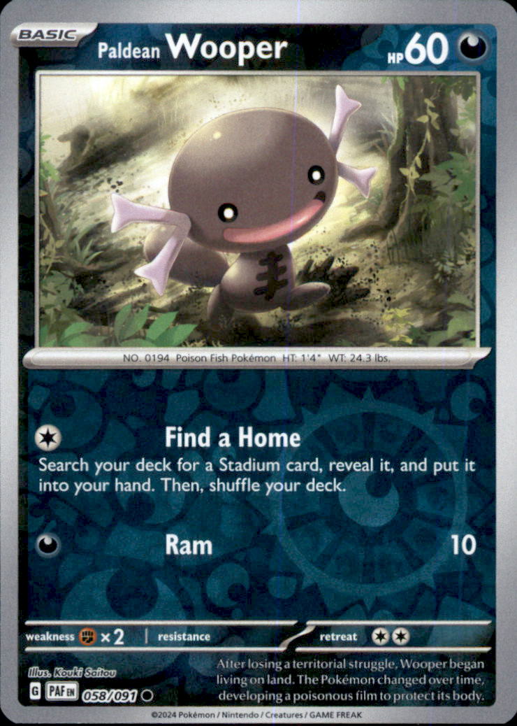 Paldean Wooper Reverse Holo Common SV02: Paldea Evolved 128/193 NM