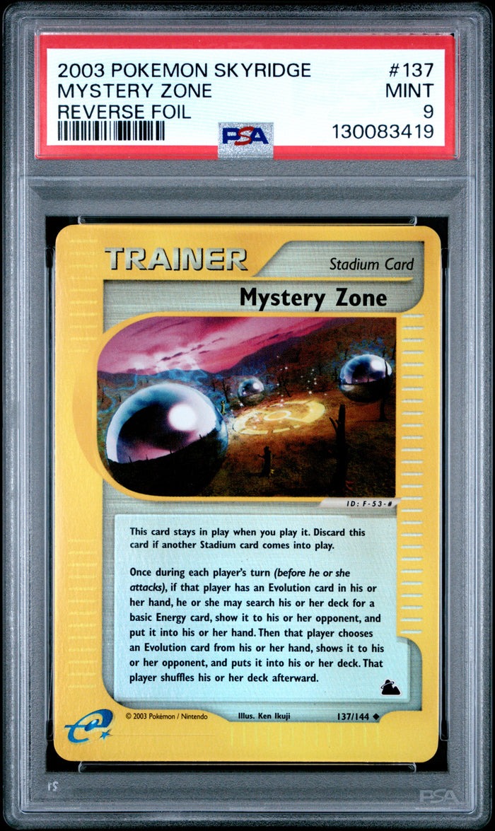 Mystery Zone Reverse Foil Pokemon Skyridge 137 NM PSA 9