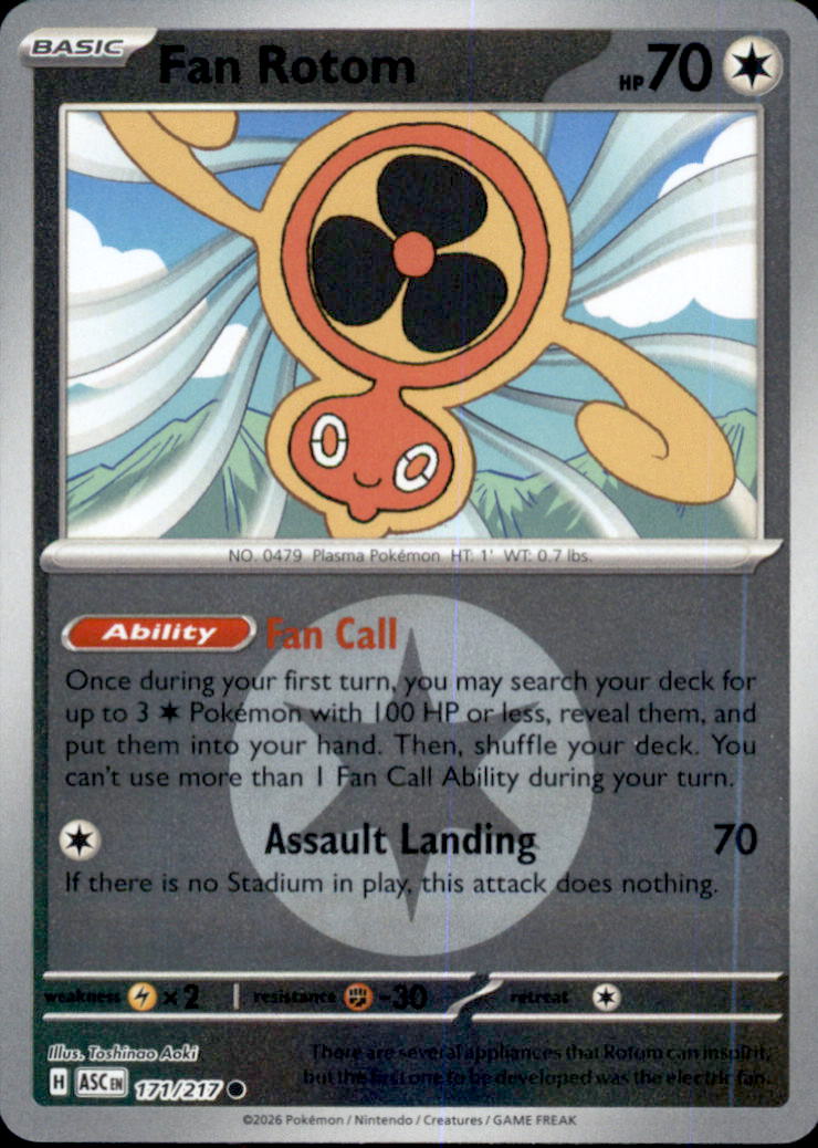Fan Rotom (Energy Symbol Pattern) Reverse Holo Common ME: Ascended Heroes 171/217 NM