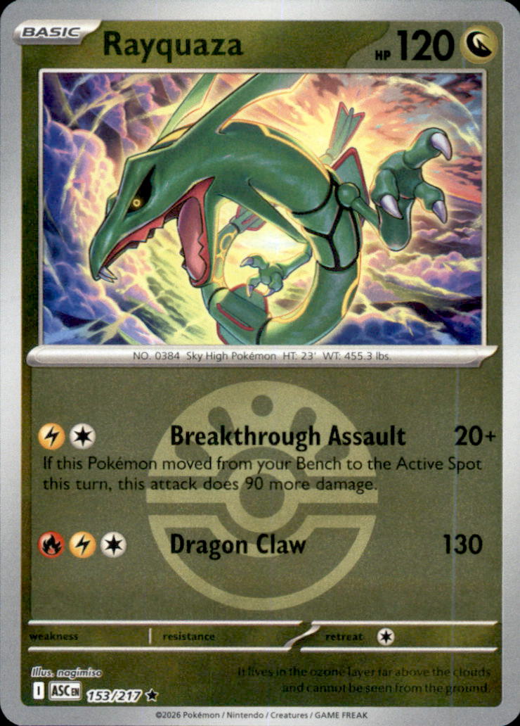 Rayquaza (Friend Ball) Reverse Holo Rare ME: Ascended Heroes 153/217 NM