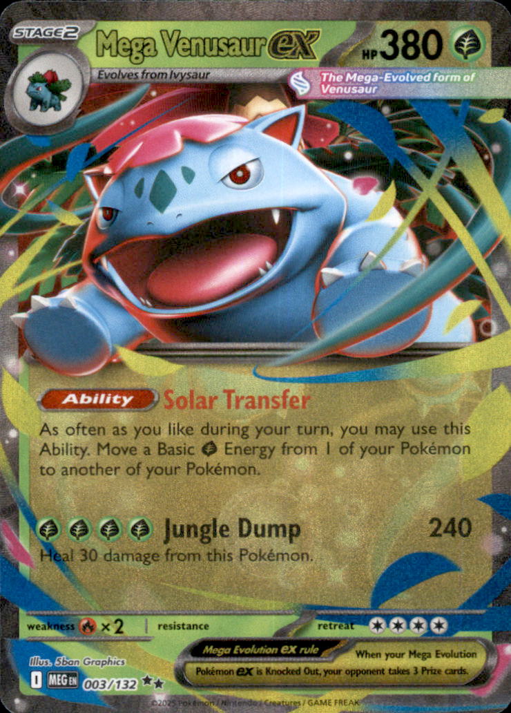 Mega Venusaur ex Holo Double Rare ME01: Mega Evolution 003/132 NM