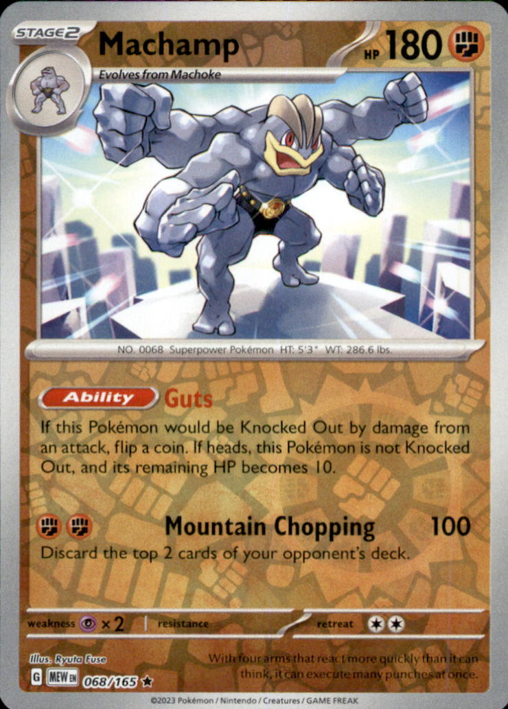 Machamp Reverse Holo Rare SV: Scarlet & Violet 151 068/165 NM