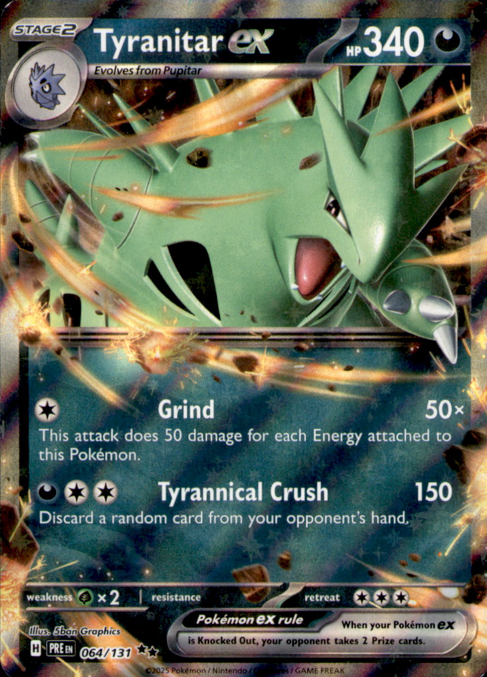 Tyranitar ex Holo Double Rare SV: Prismatic Evolutions 064/131 NM