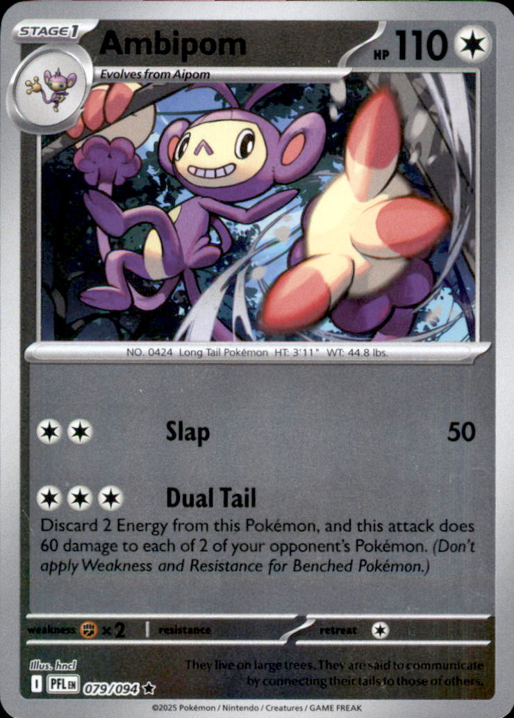 Ambipom Reverse Holo Rare ME02: Phantasmal Flames 079/094 NM