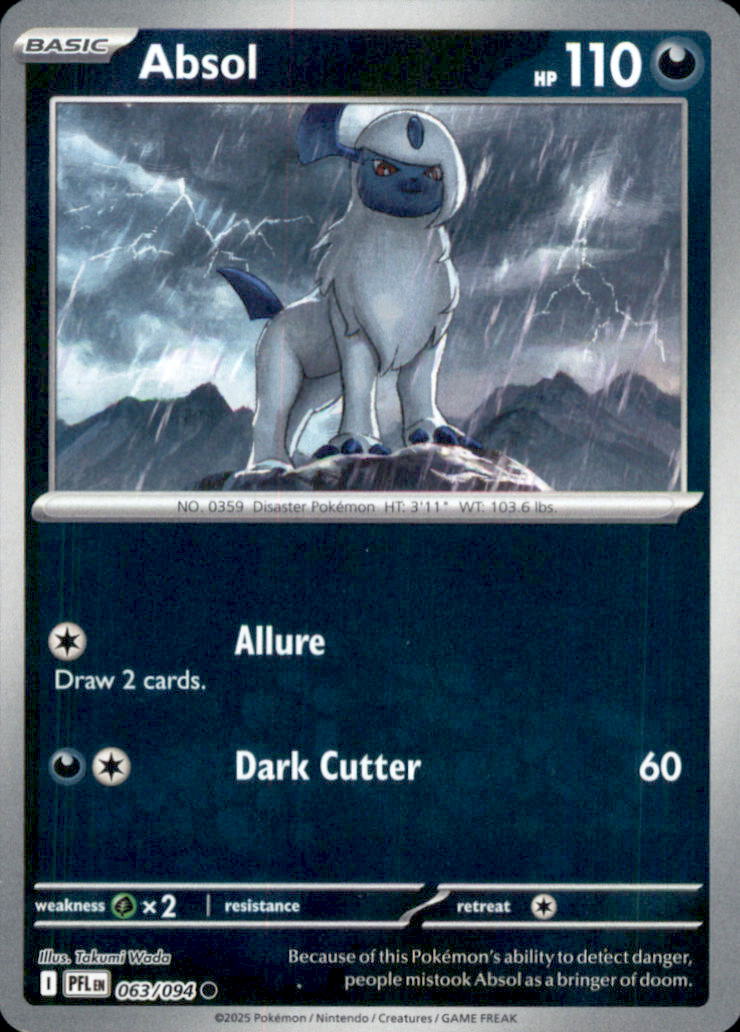 Absol Reverse Holo Common ME02: Phantasmal Flames 063/094 MP