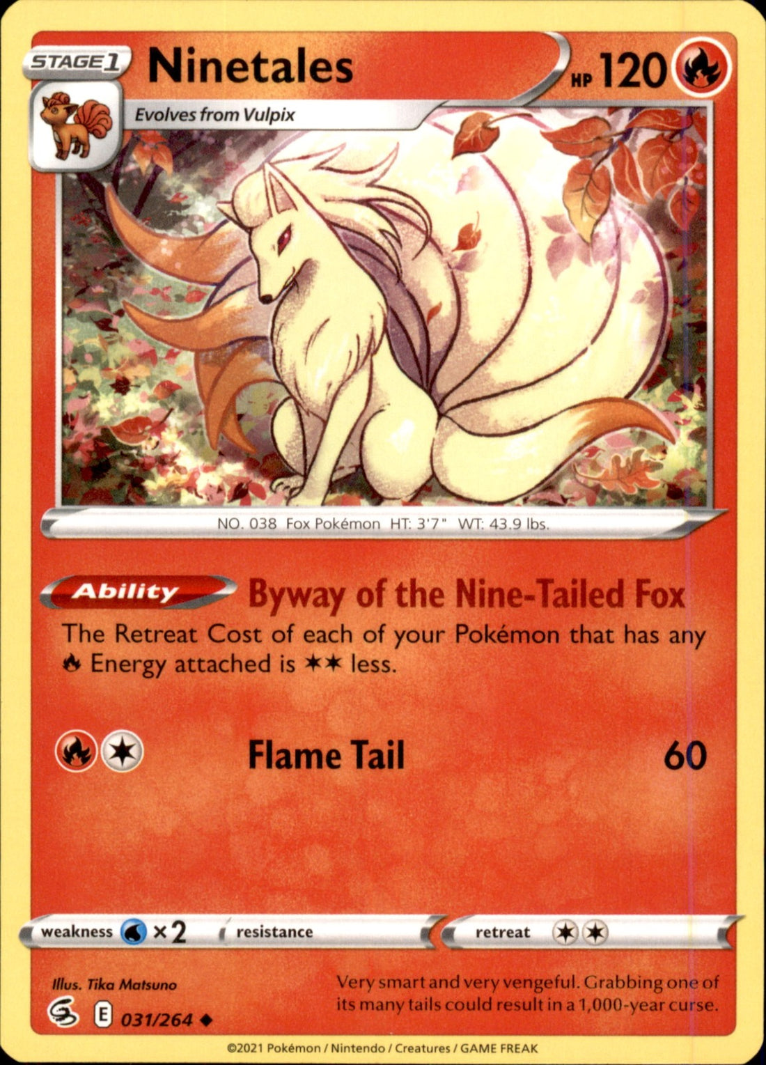 Ninetales (31) Uncommon SWSH08: Fusion Strike 031/264 NM