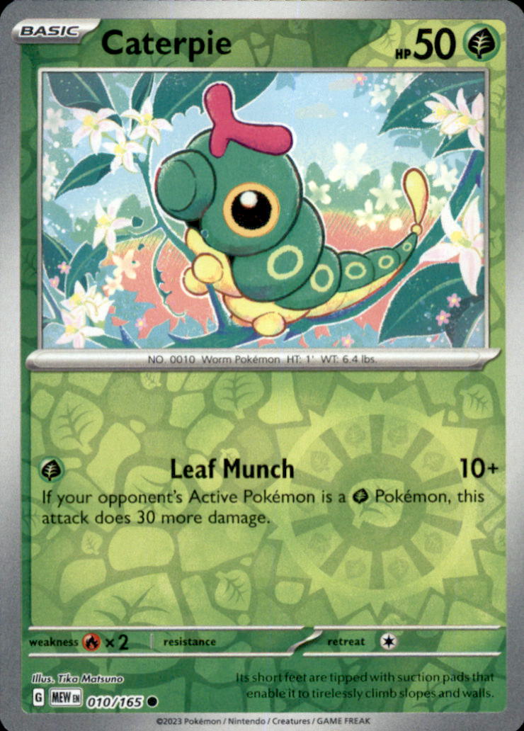 Caterpie Reverse Holo Common SV: Scarlet & Violet 151 010/165 NM