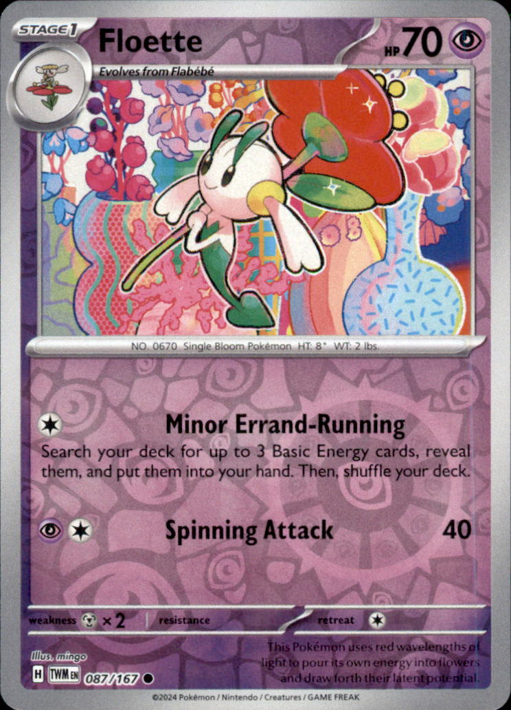 Floette Reverse Holo Common SV06: Twilight Masquerade 087/167 NM