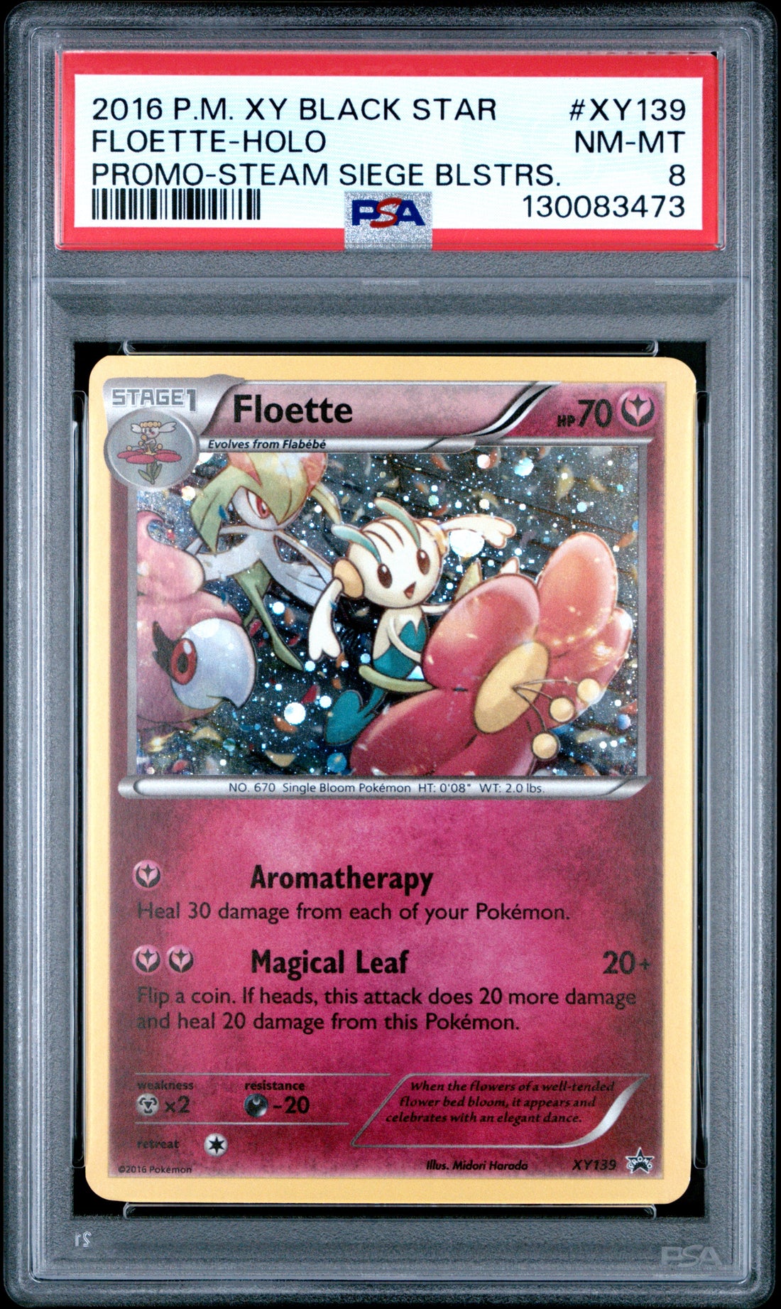 Floette-Holo Promo-Steam Siege Blstrs. Pokemon Xy Black Star Promo XY139 NM PSA