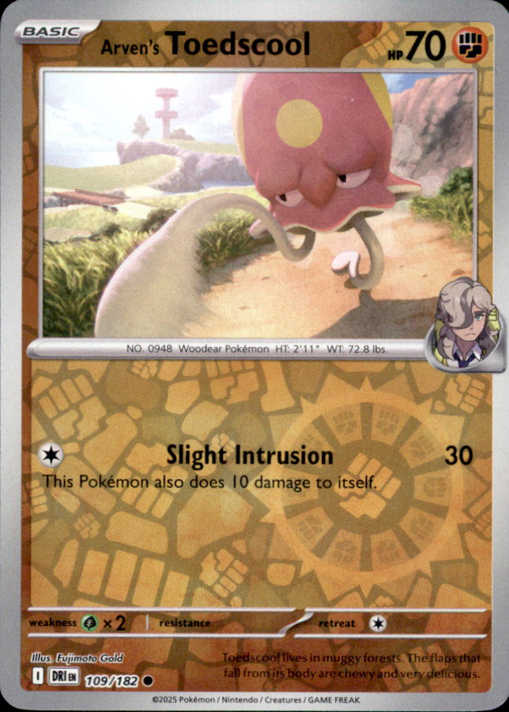 Arven's Toedscool Reverse Holo Common SV10: Destined Rivals 109/182 NM
