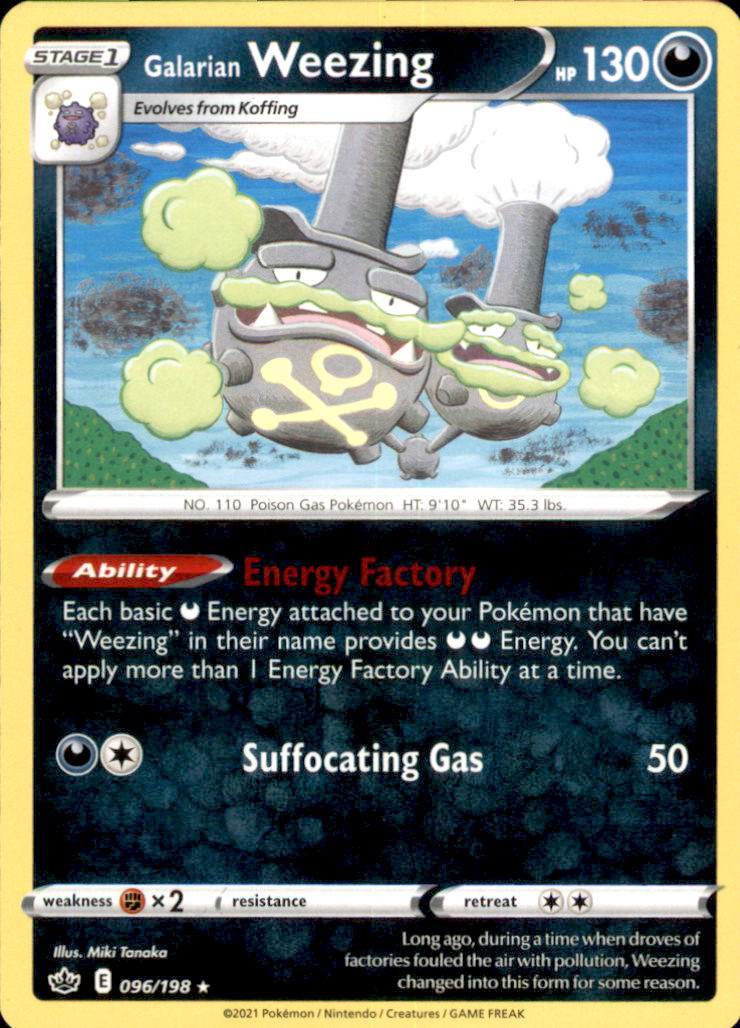 Galarian Weezing Rare SWSH06: Chilling Reign 096/198 NM