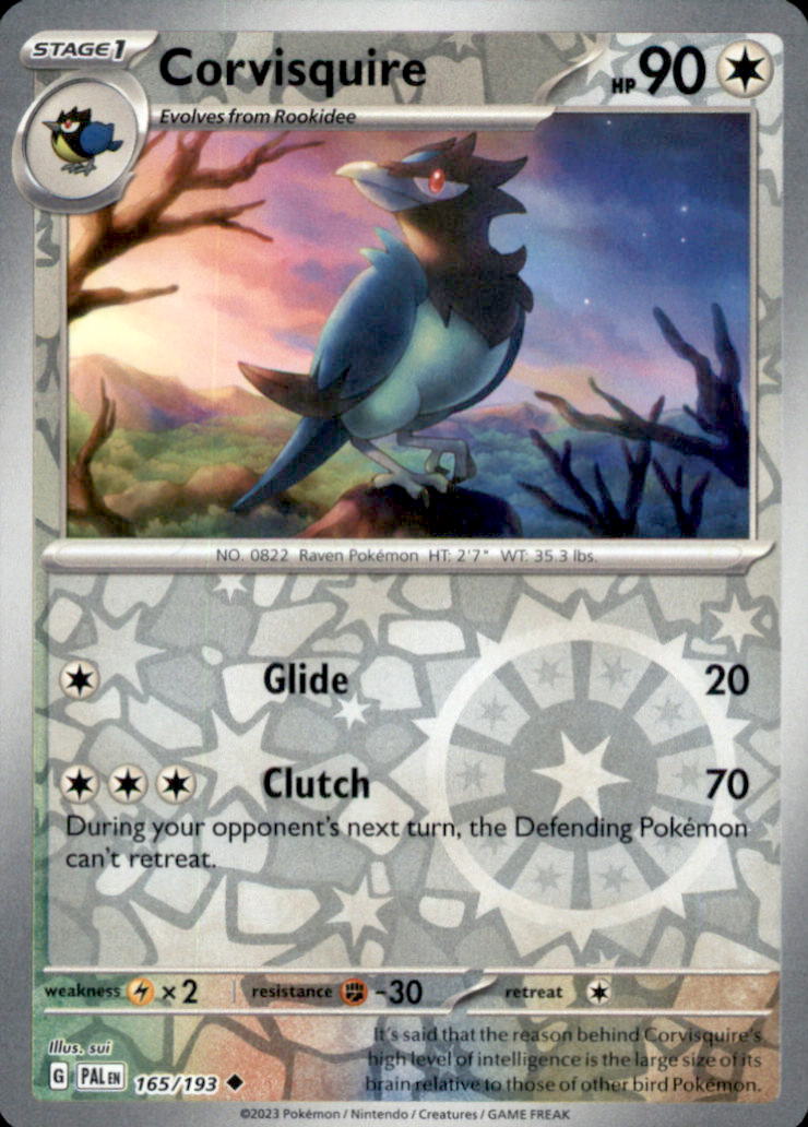 Corvisquire Reverse Holo Uncommon SV02: Paldea Evolved 165/193 NM