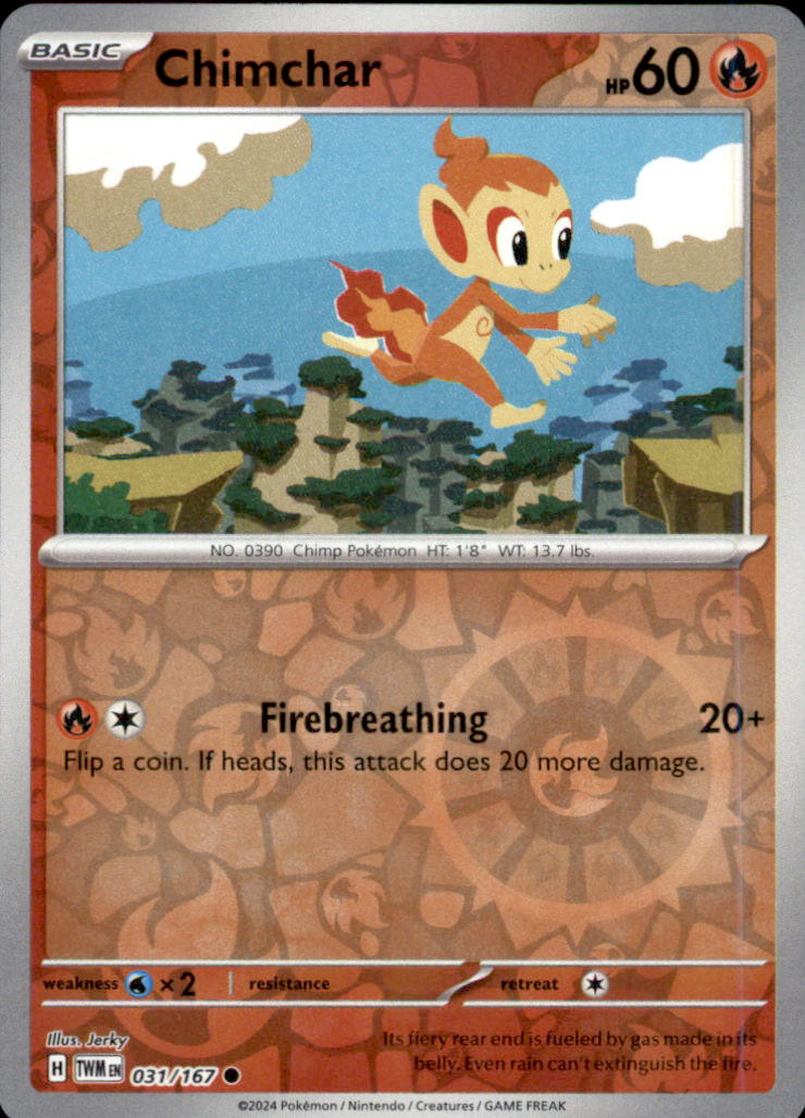 Chimchar Reverse Holo Common SV06: Twilight Masquerade 031/167 NM
