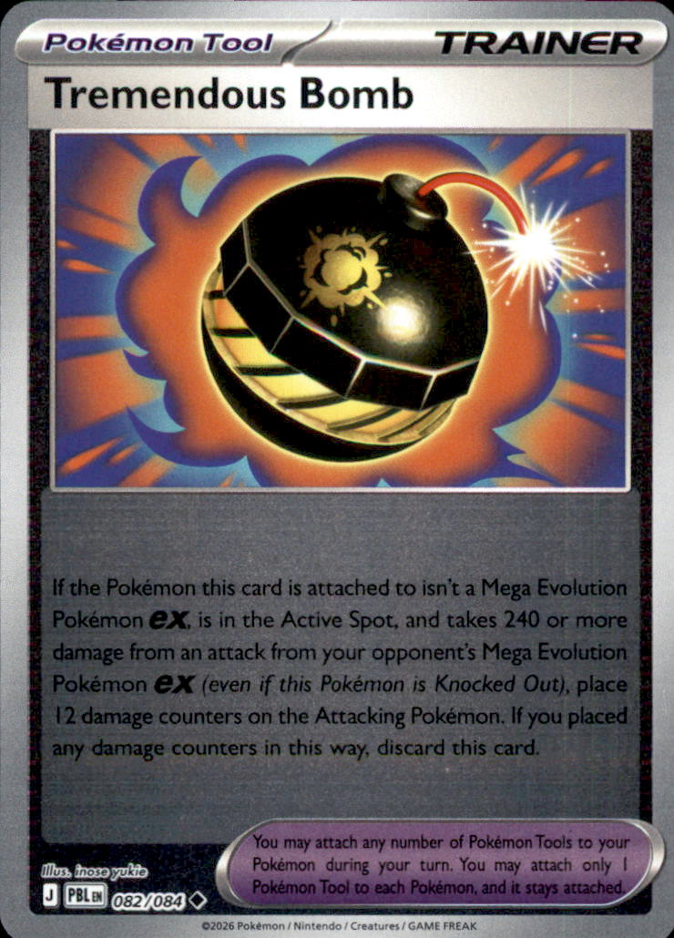 Tremendous Bomb Reverse Holo Uncommon ME05: Pitch Black 082/084 NM