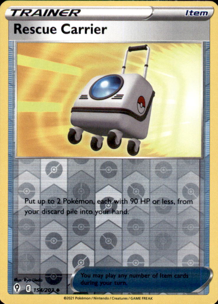 Rescue Carrier Reverse Holo Uncommon SWSH07: Evolving Skies 154/203 NM