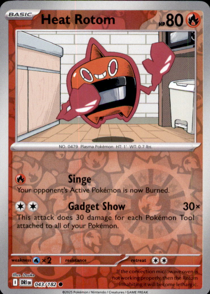 Heat Rotom Reverse Holo Common SV10: Destined Rivals 043/182 NM