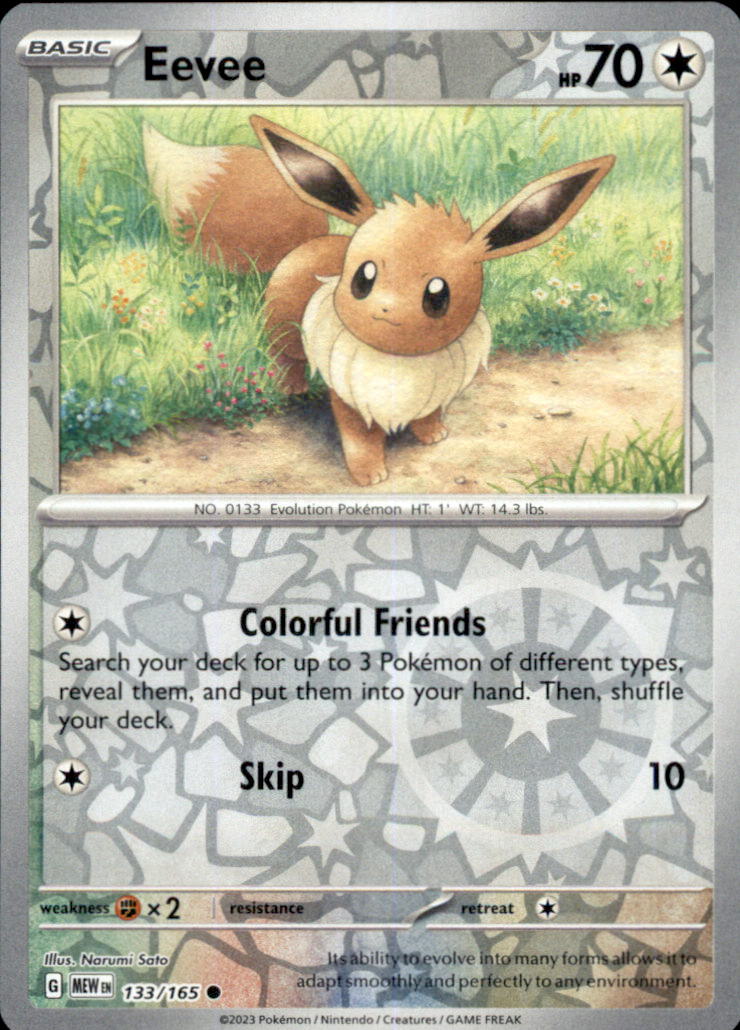 Eevee Reverse Holo Common SV: Scarlet & Violet 151 133/165 NM
