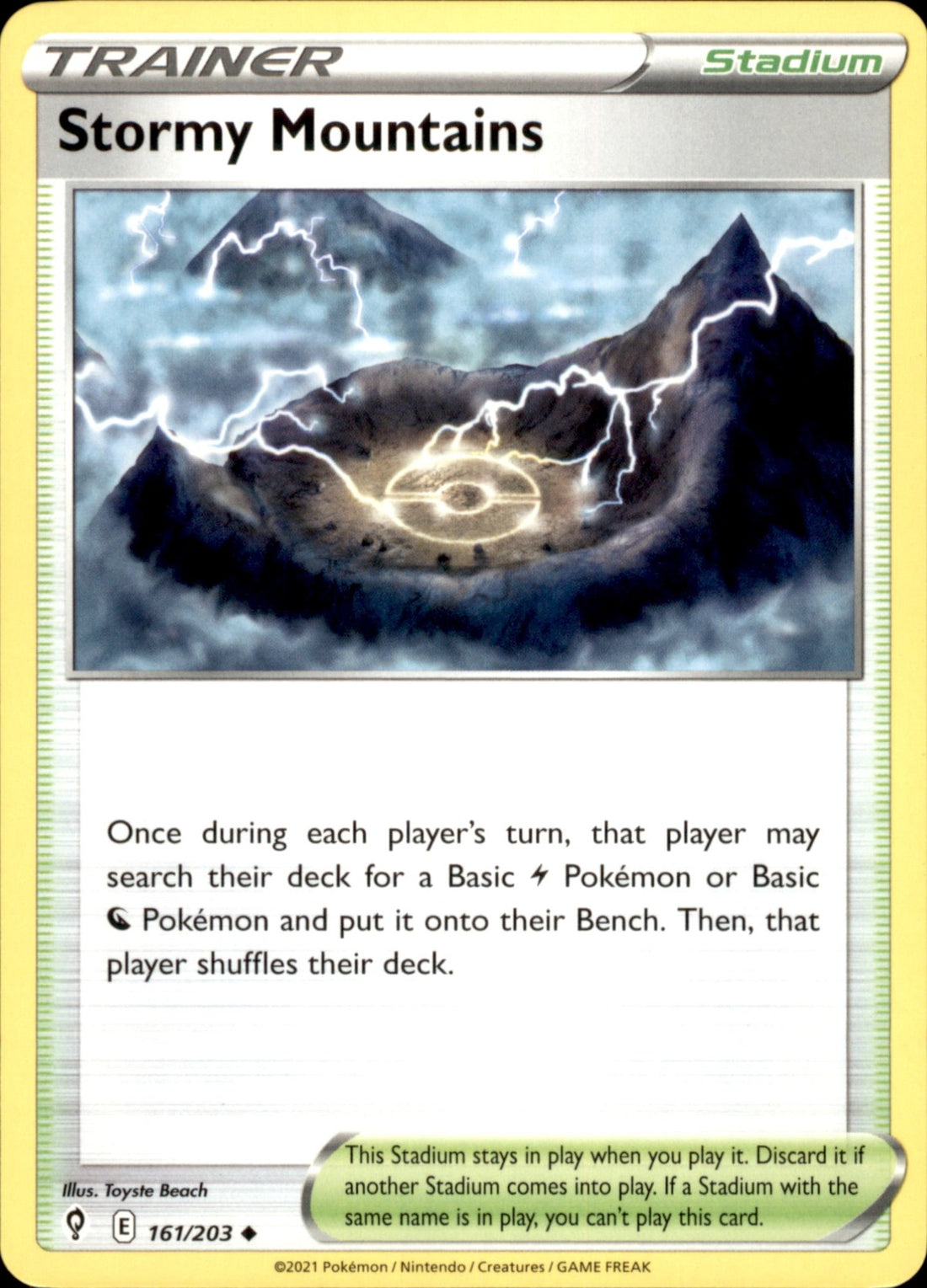Stormy Mountains Uncommon SWSH07: Evolving Skies 161/203 NM