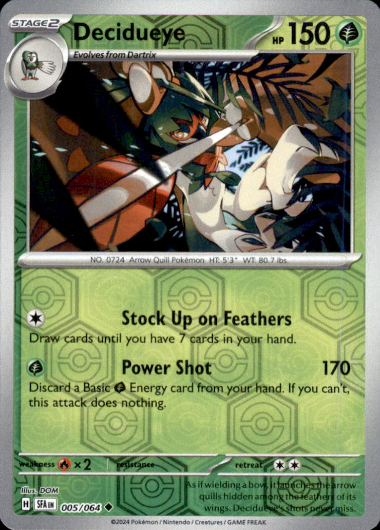 Decidueye Reverse Holo Uncommon SV: Shrouded Fable 005/064 NM