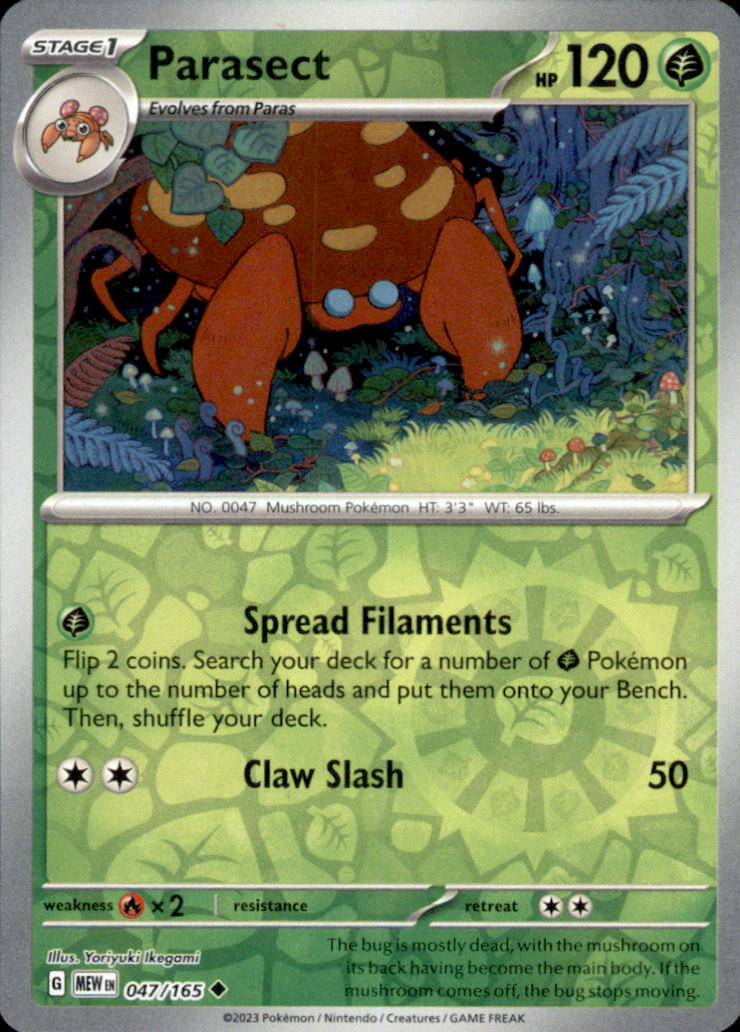 Parasect Reverse Holo Uncommon SV: Scarlet & Violet 151 047/165 NM