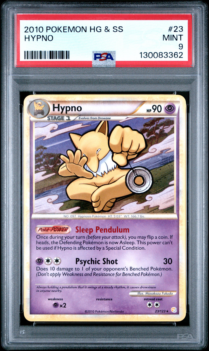 Hypno Pokemon Heartgold & Soulsilver 23 NM PSA 9