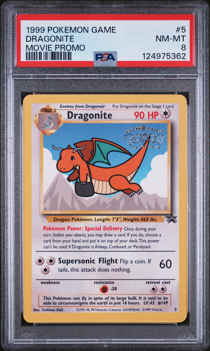 Dragonite Movie Promo Pokemon Game Movie 5 NM PSA 8