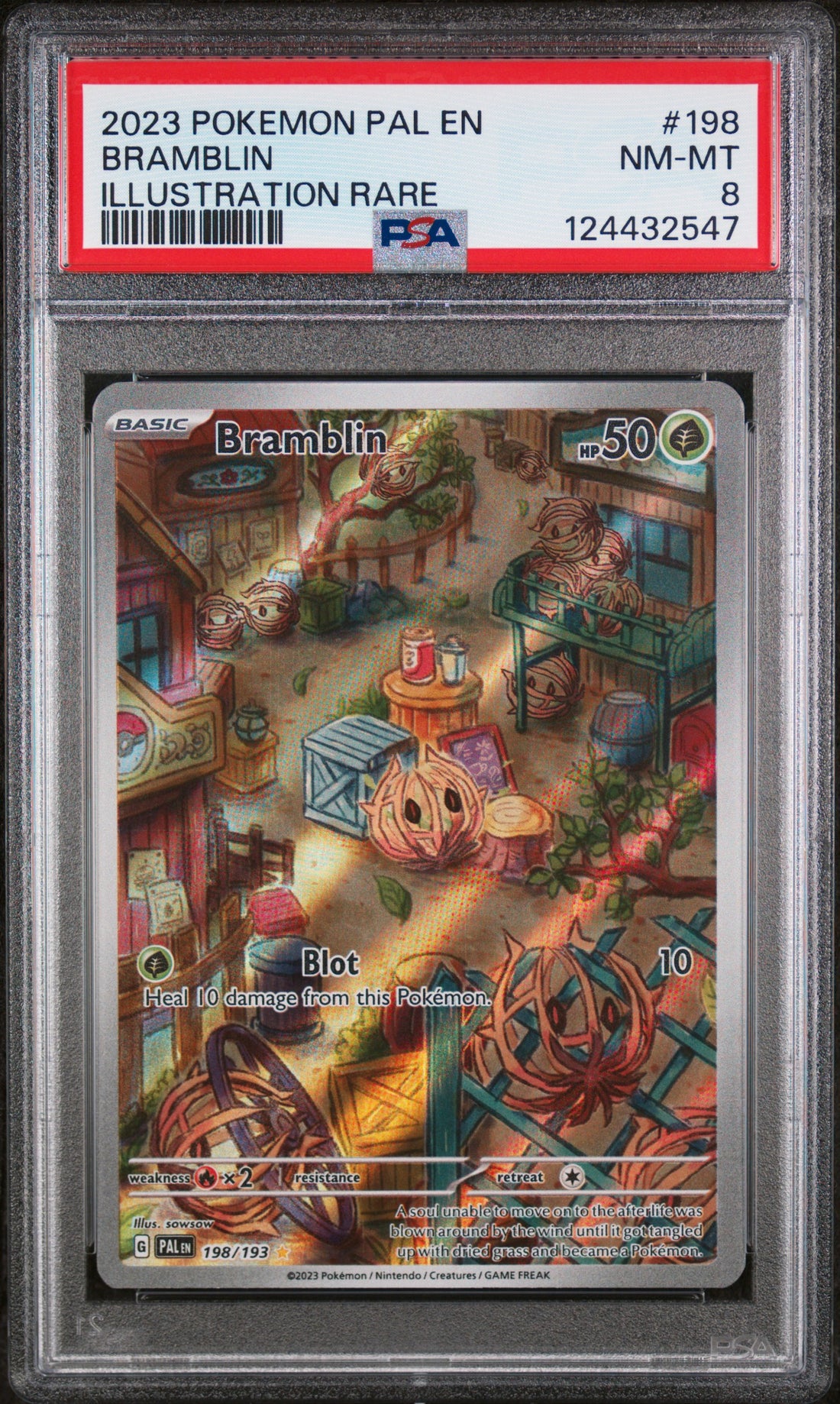 Bramblin Illustration Rare Pokemon Pal En-Paldea Evolved 198 NM PSA 8