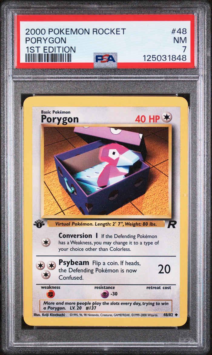 Porygon 1st Edition Pokemon Rocket 48 NM PSA 7
