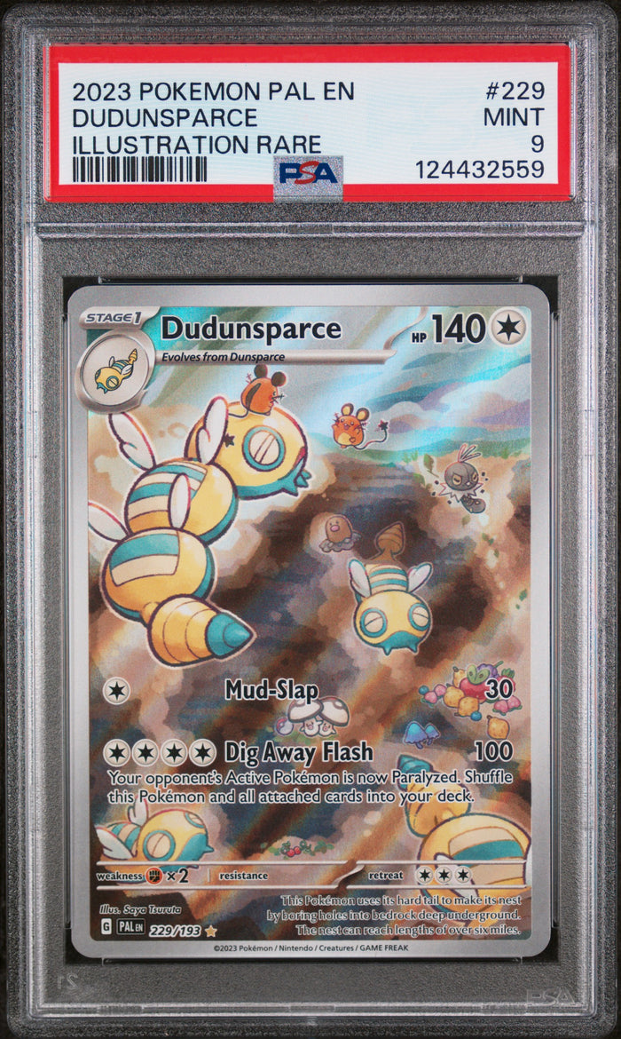 Dudunsparce Illustration Rare Pokemon Pal En-Paldea Evolved 229 NM PSA 9