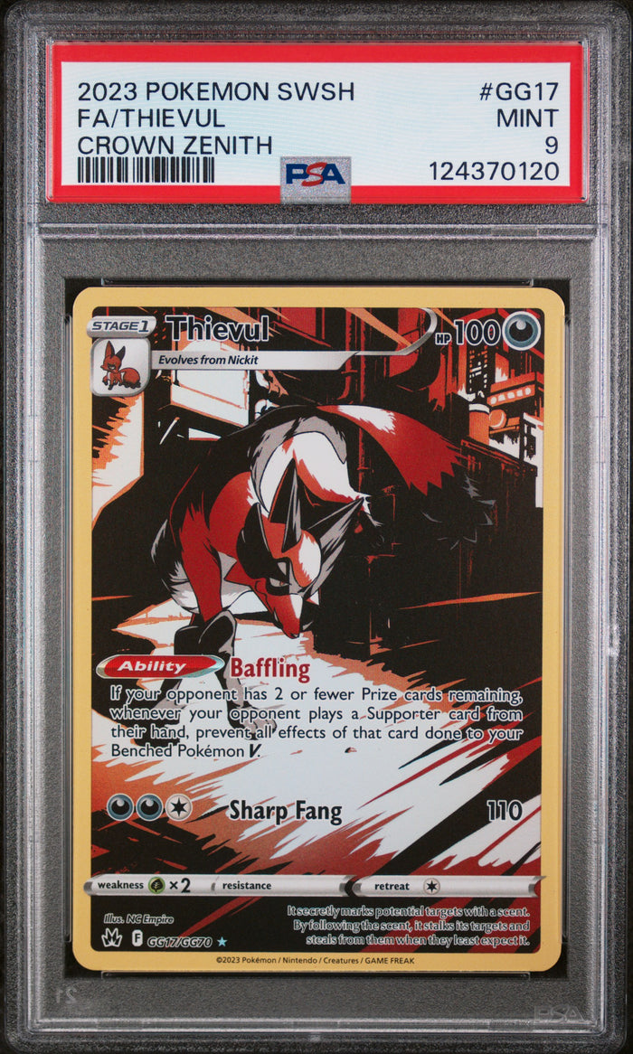 Fa/Thievul Crown Zenith Pokemon Sword And Shield Crown Zenith GG17 NM PSA 9
